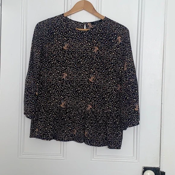 Madewell Silk Fiesta Paisley Bell-Sleeve Top - Picture 5 of 7